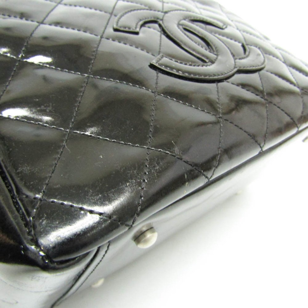 CHANEL Matelasse Chain Handle Patent Leather Handbag Black - Picture 10 of 16